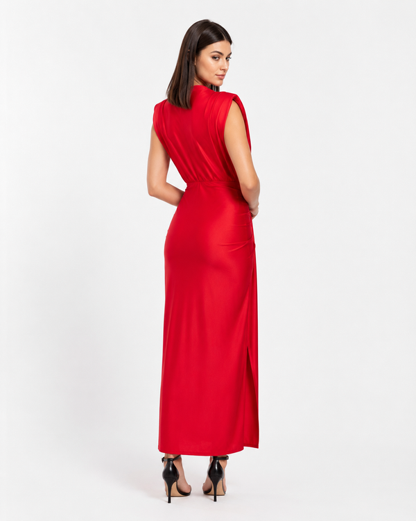 Isabella Red Midi Dress