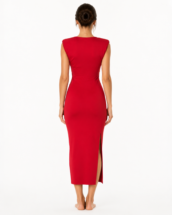 Valeria Red Midi Dress