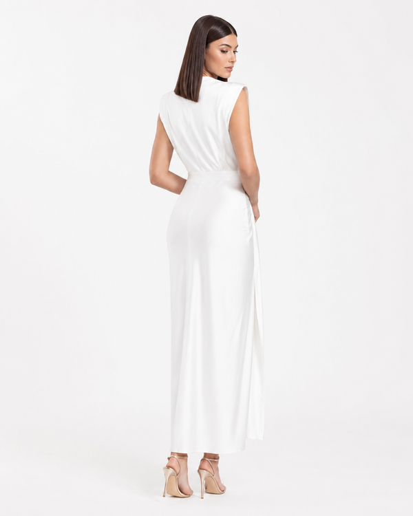 Isabella White Midi Dress