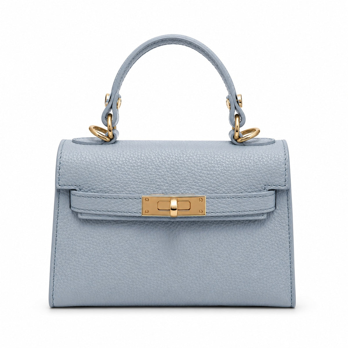Capri Sky Blue Leather Handbag