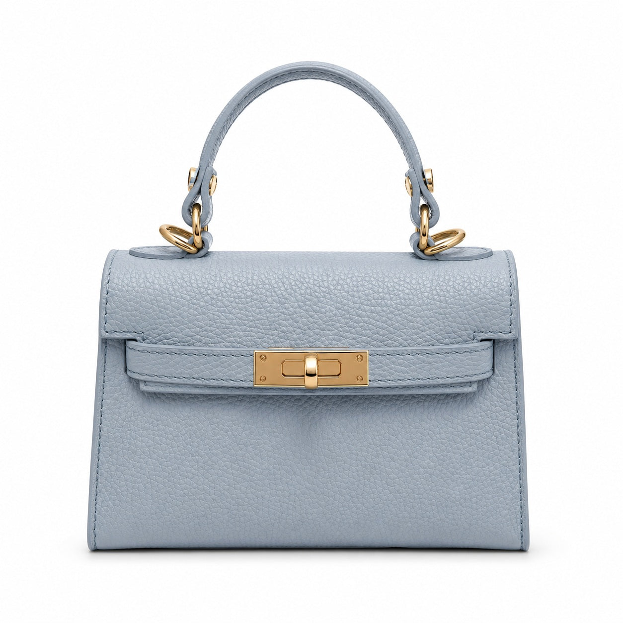 Capri Sky Blue Leather Handbag