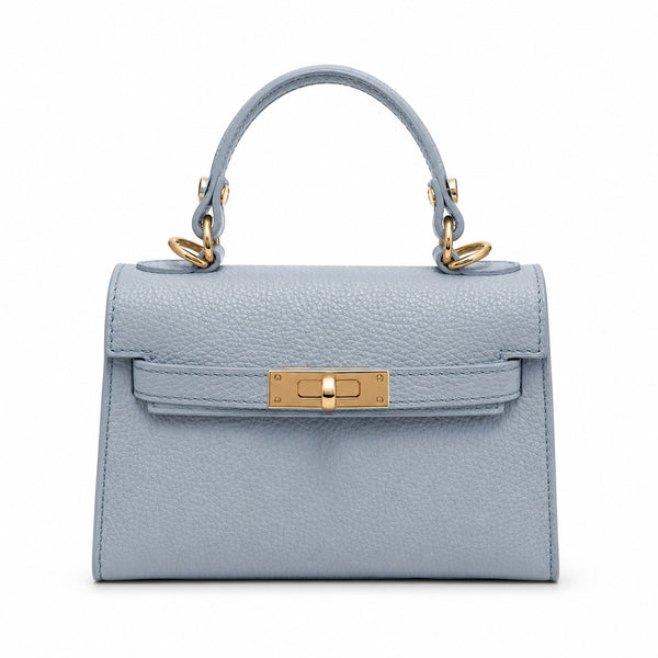 Capri Sky Blue Leather Handbag
