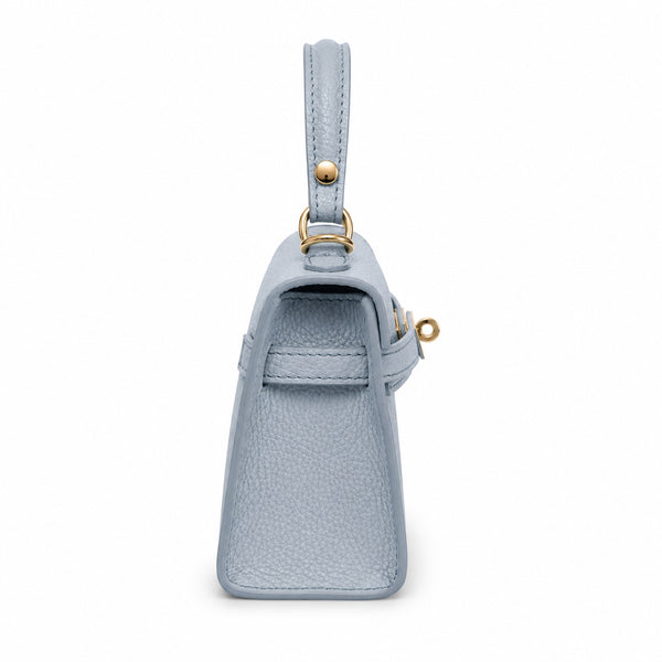 Capri Sky Blue Leather Handbag
