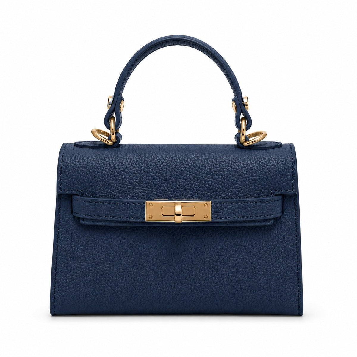Capri Navy Blue Leather Handbag