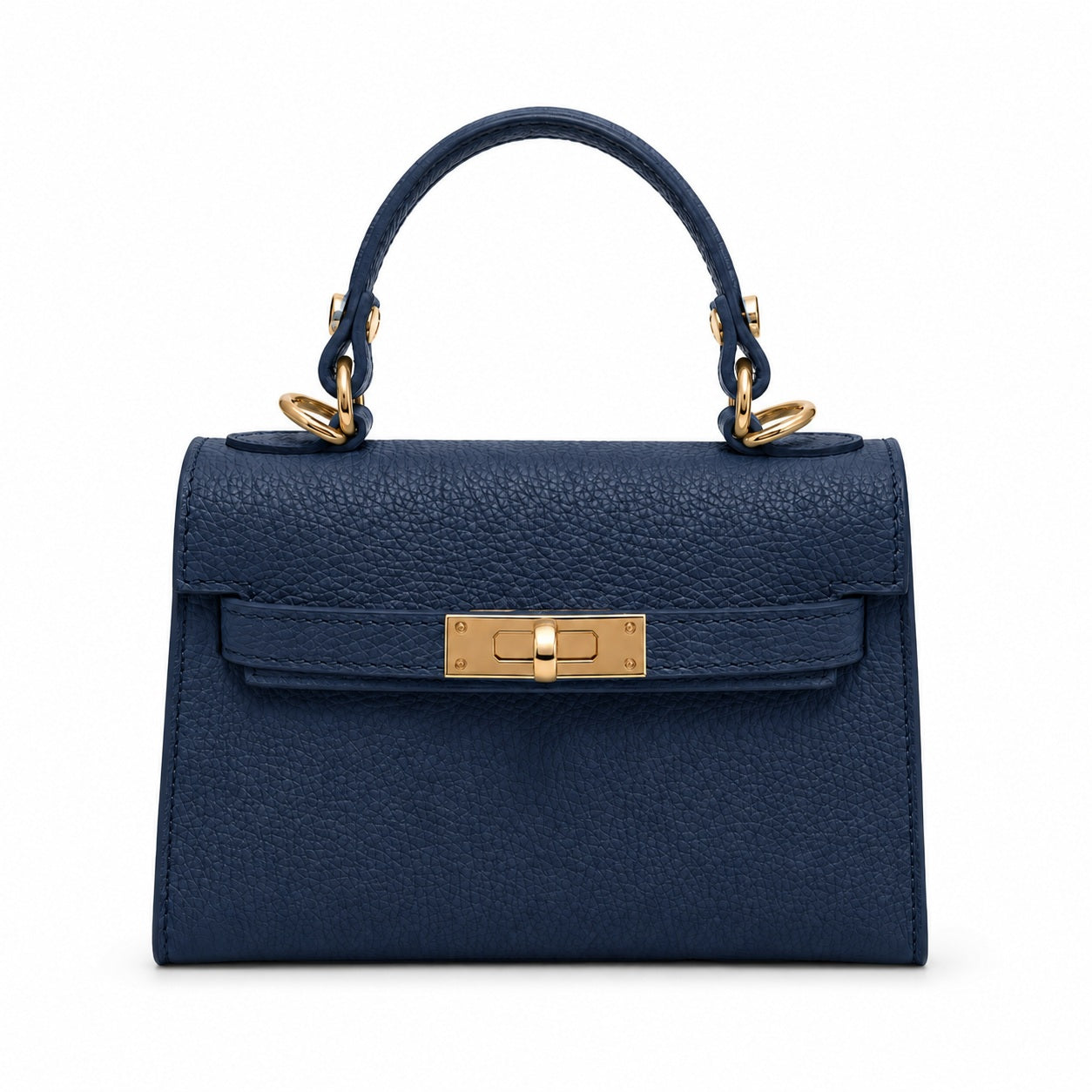 Capri Navy Blue Leather Handbag