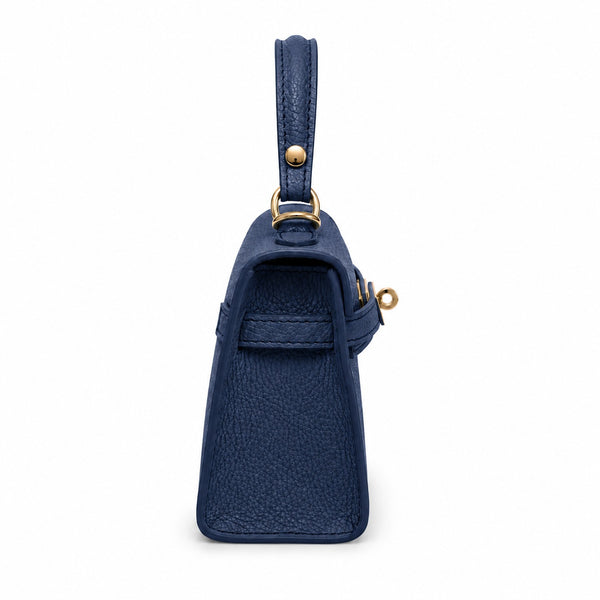 Capri Navy Blue Leather Handbag
