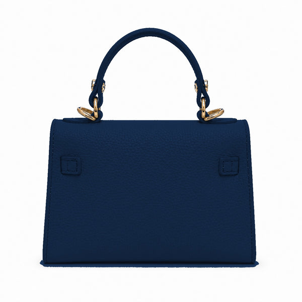 Capri Navy Blue Leather Handbag