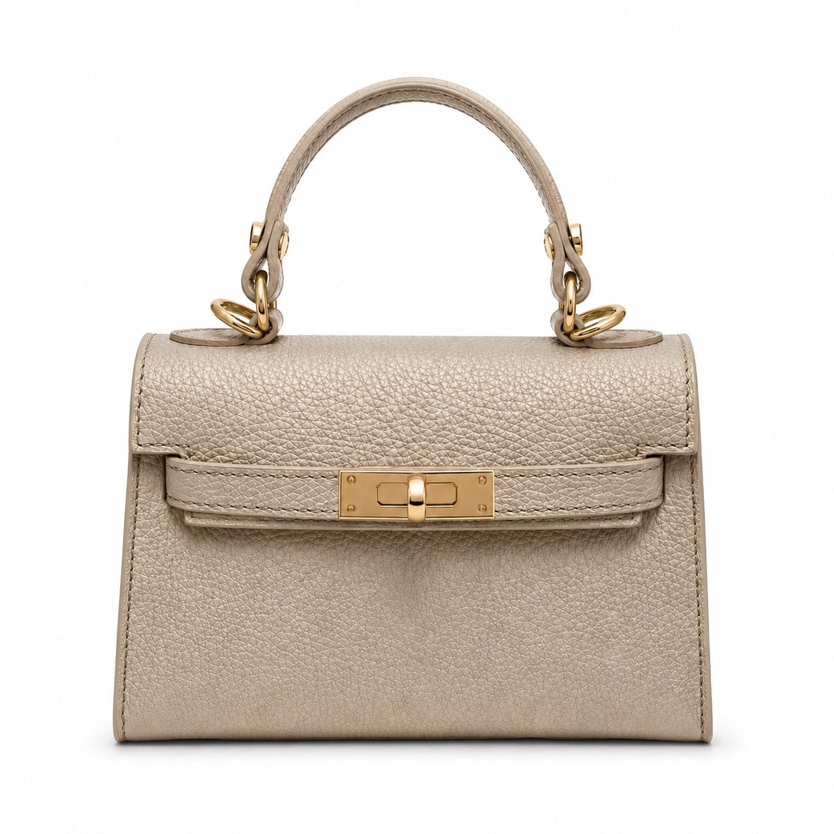 Capri Taupe Leather Handbag