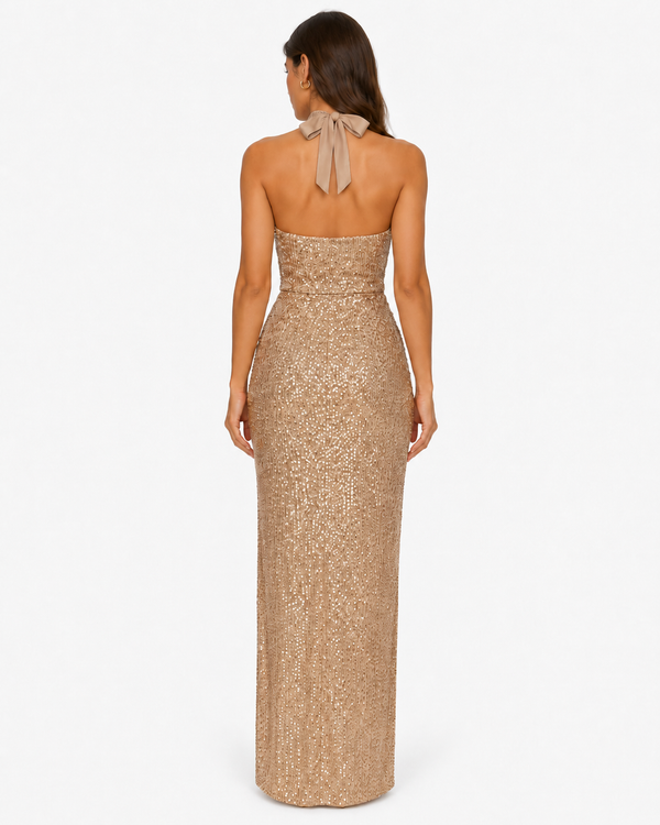 Long Aurelia Champagne Dress