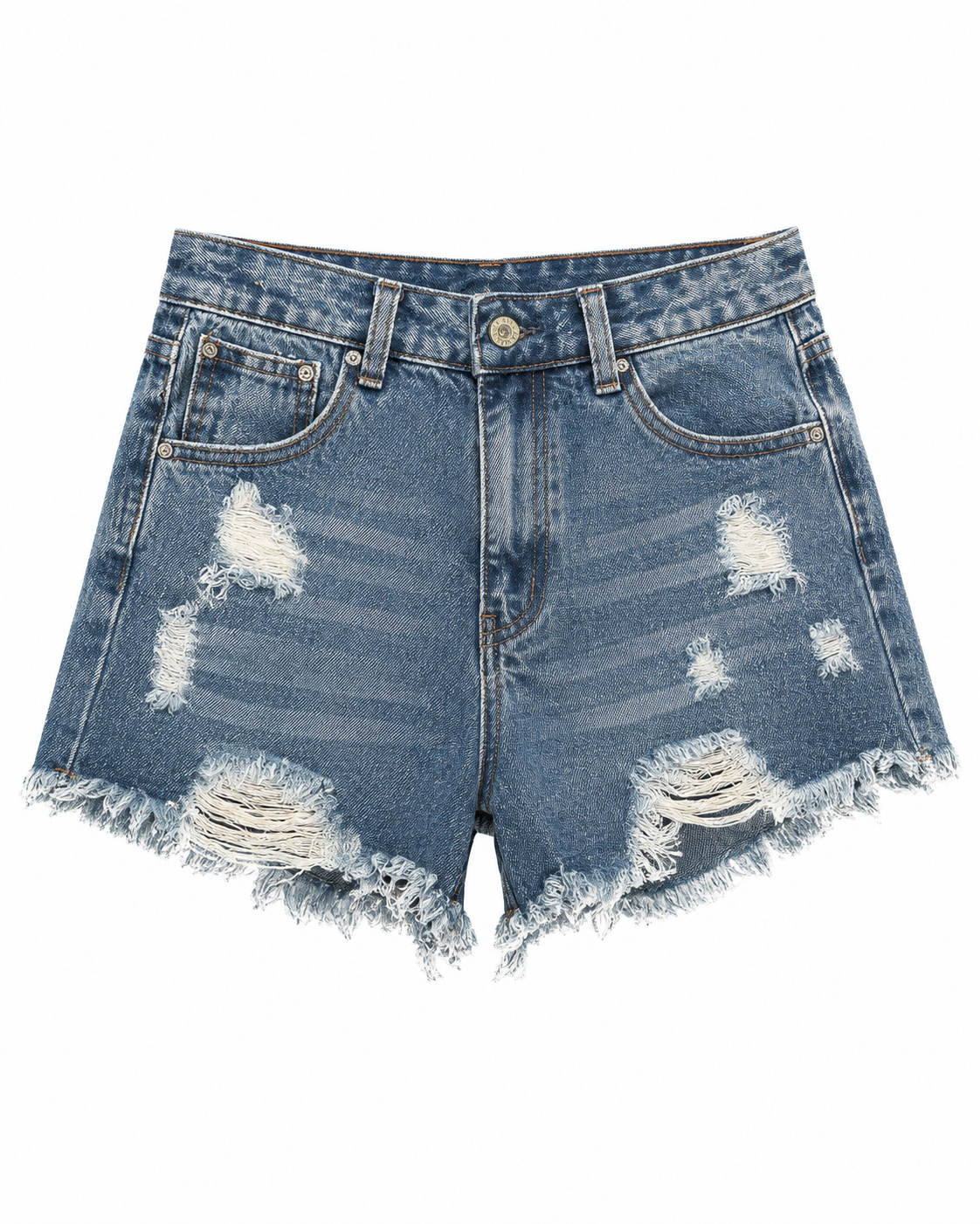 Blue Ripped Denim Shorts