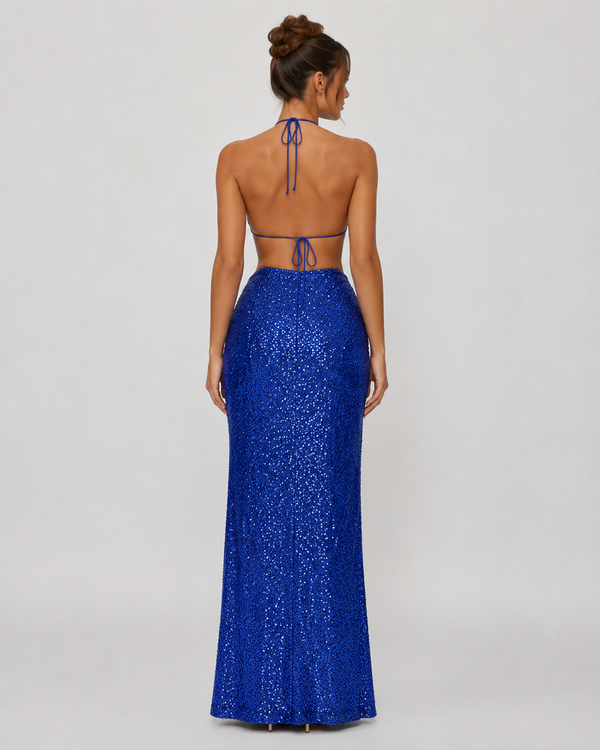Royal Blue Sky Blue Long Dress